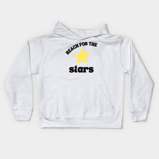 Reach For The Stars. Retro Typography Inspirational Quote. Kids Hoodie
